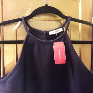 Suede Blue Bodycon Mini Dress M NWT